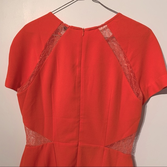 Topshop Coral Dress with lace details - Picture 5 of 8